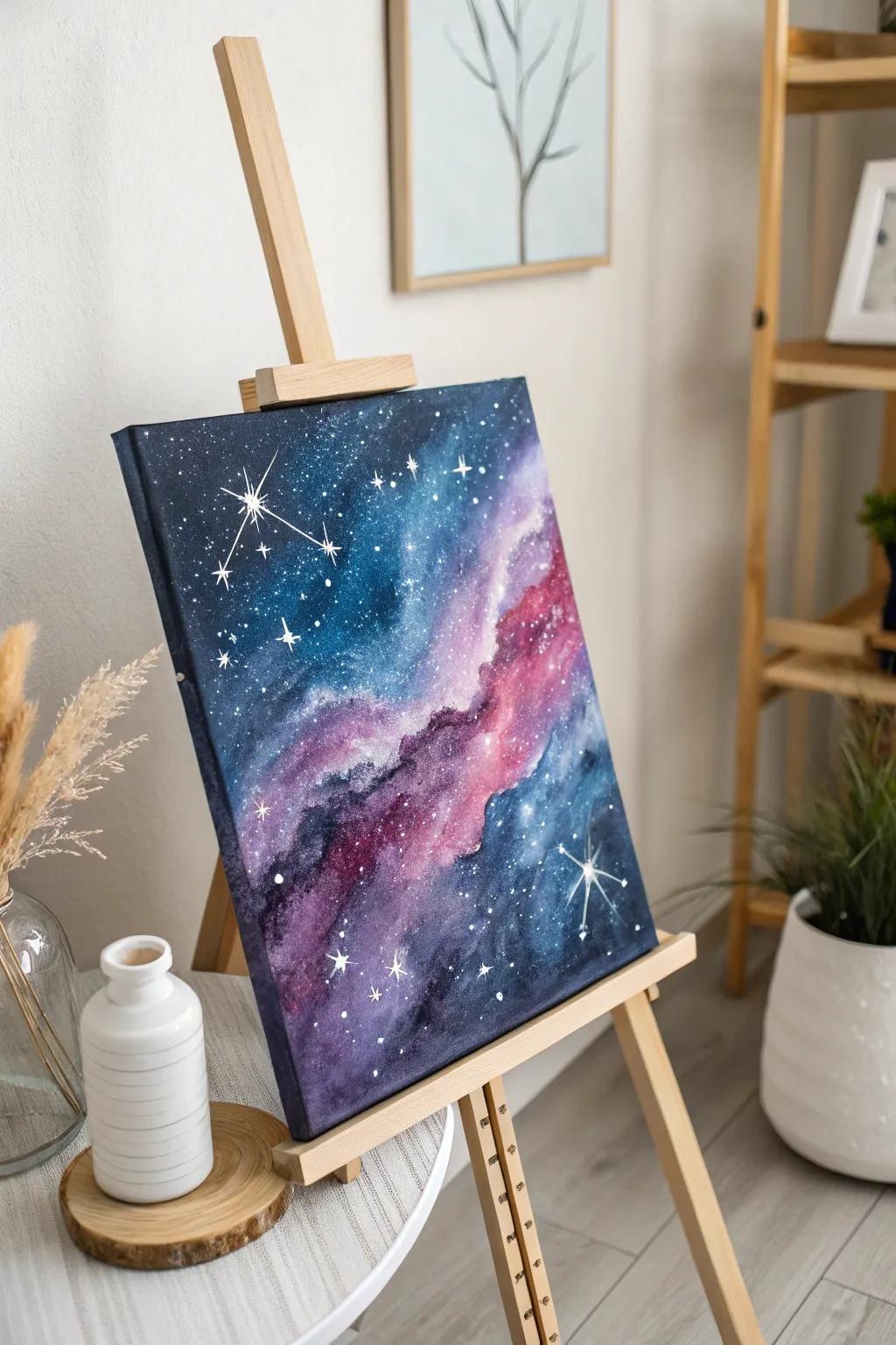 Dive into the cosmos with a watercolor galaxy that's out of this world. ✨🎨 #WatercolorMagic #CosmicArt