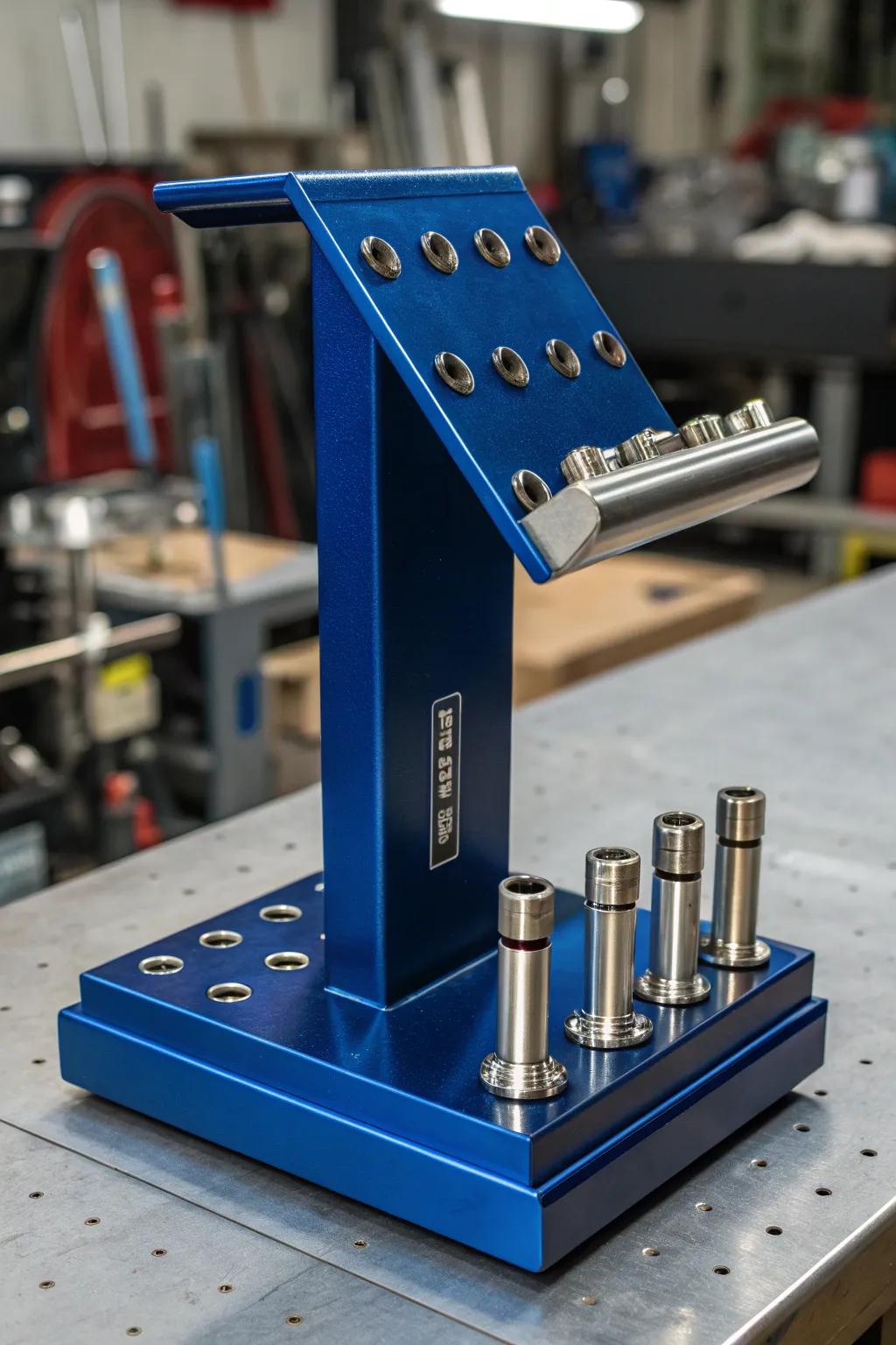 Elevate your workspace with a magnetic welding stand that blends functionality with craftsmanship.