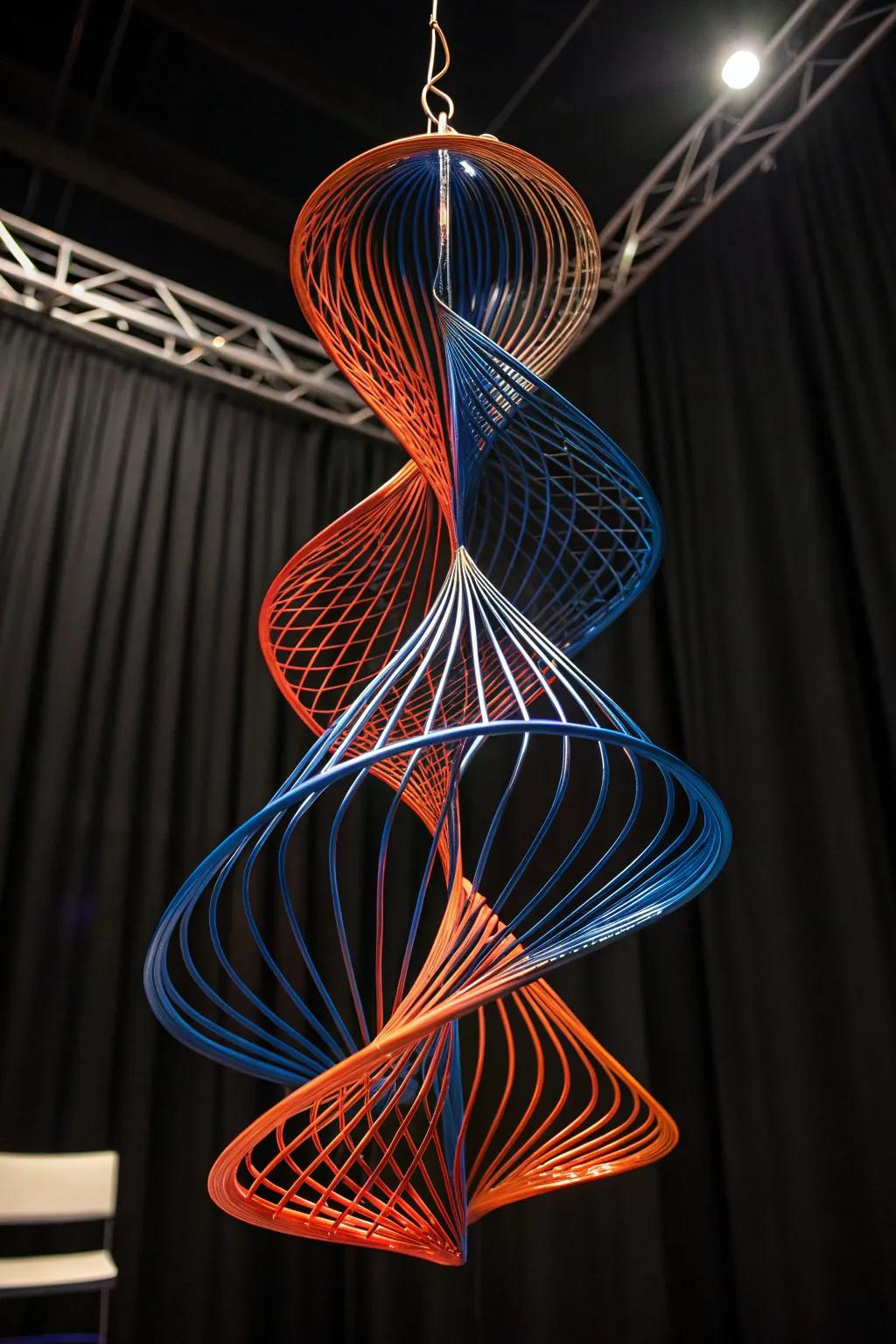 Unleash the energy of art with kinetic wire mastery.