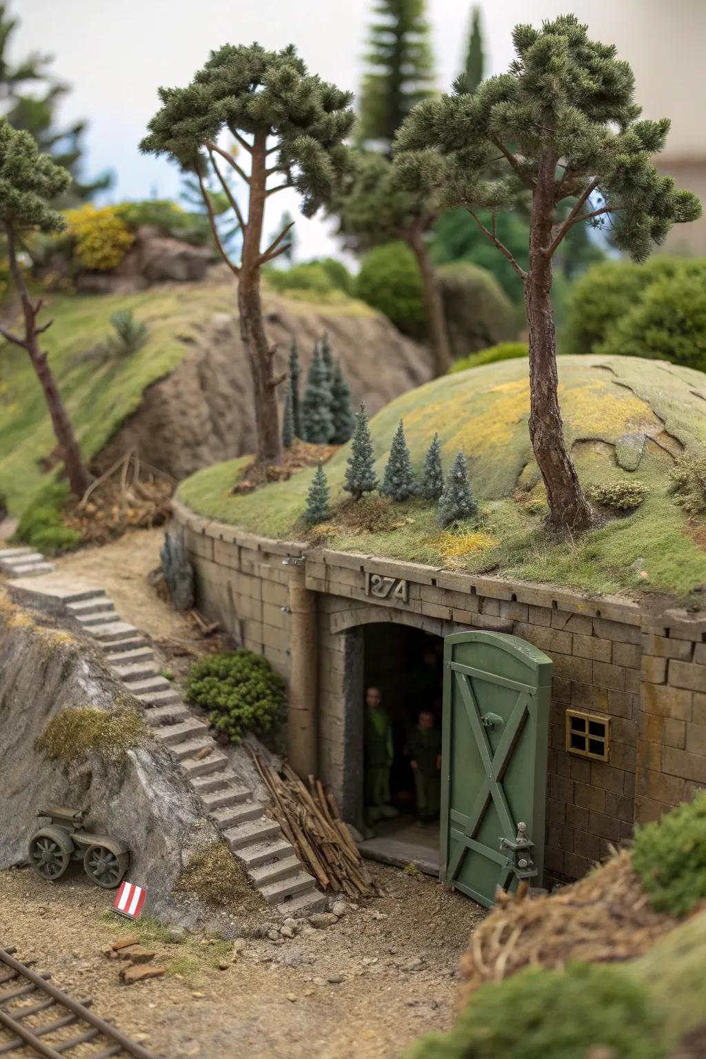 Discover the secrets beneath: a masterfully crafted WW2 bunker diorama.