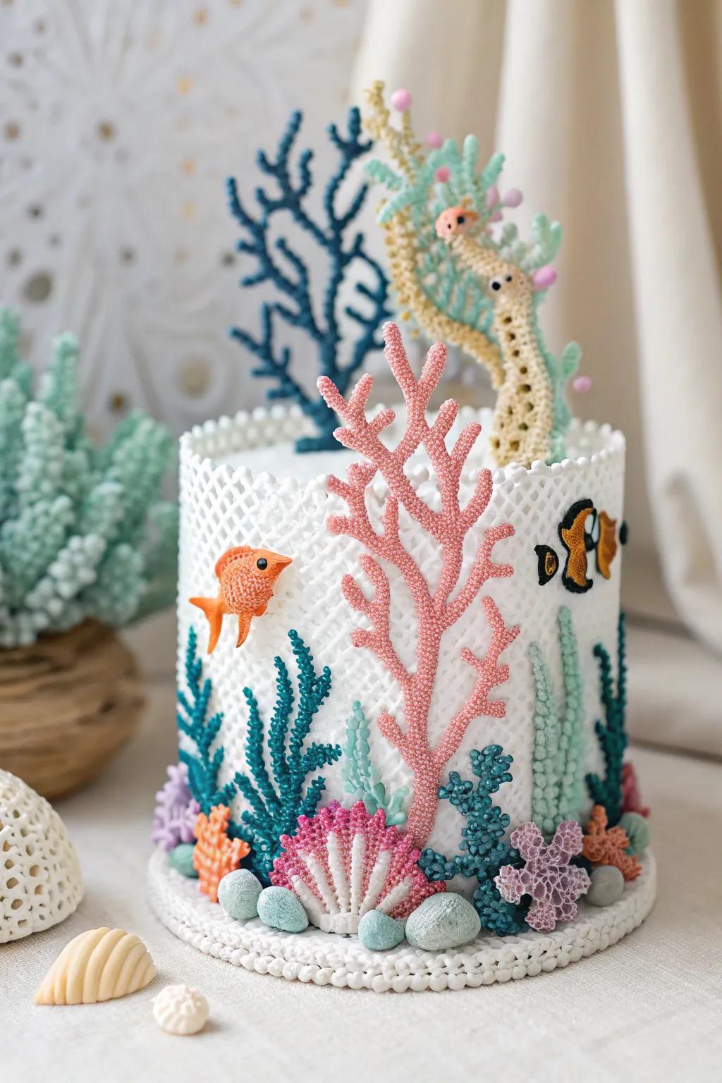 Bring the ocean's magic home with this stunning 3D Perler bead tropical reef masterpiece.