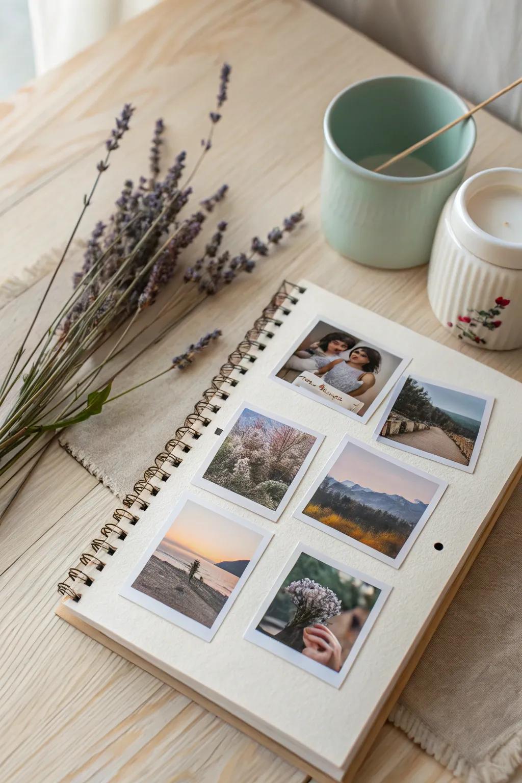 Capture your memories in minimalist style with a photo collage notebook cover that blends nostalgia and elegance.