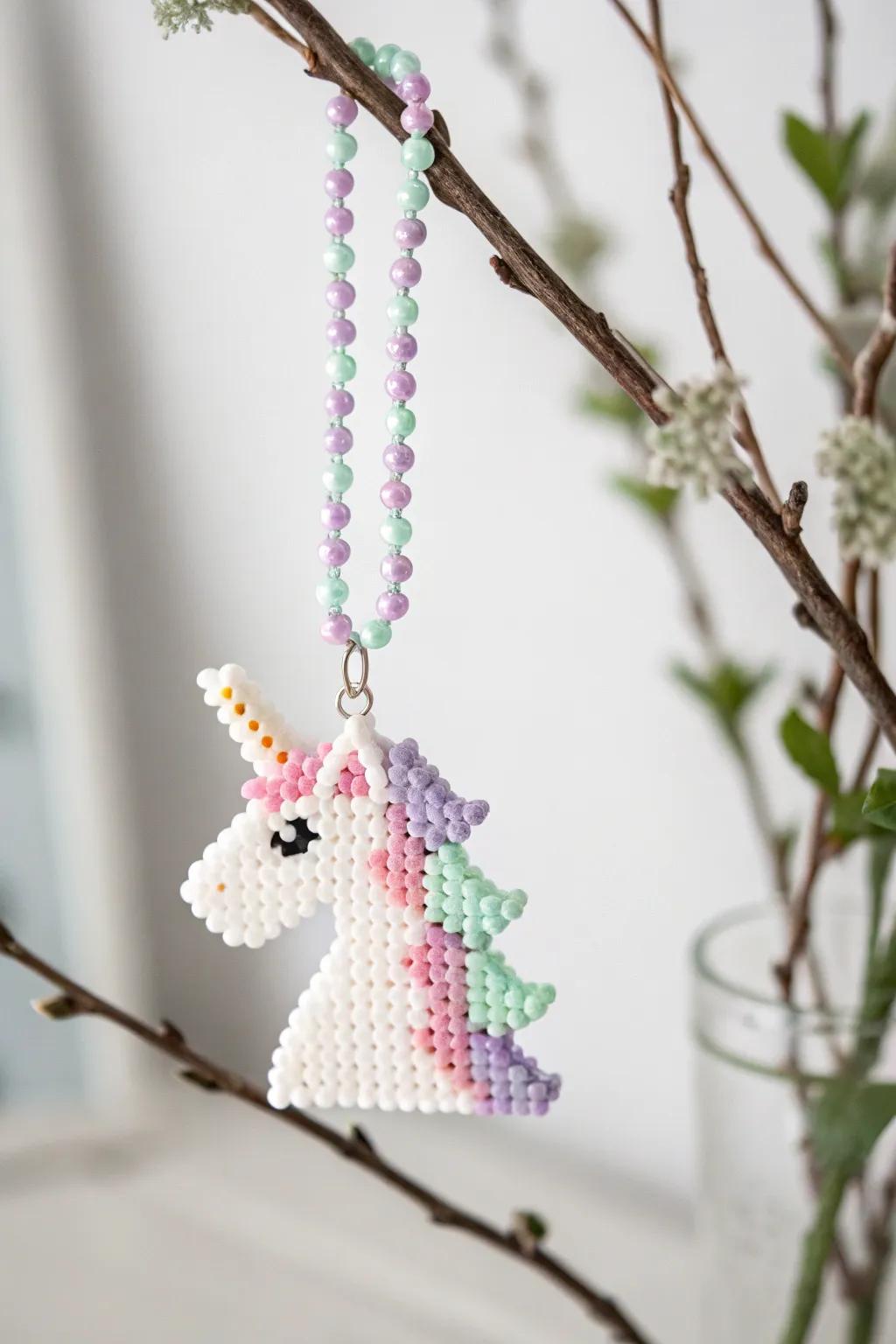 Add a touch of magic to your day with this enchanting unicorn pendant.