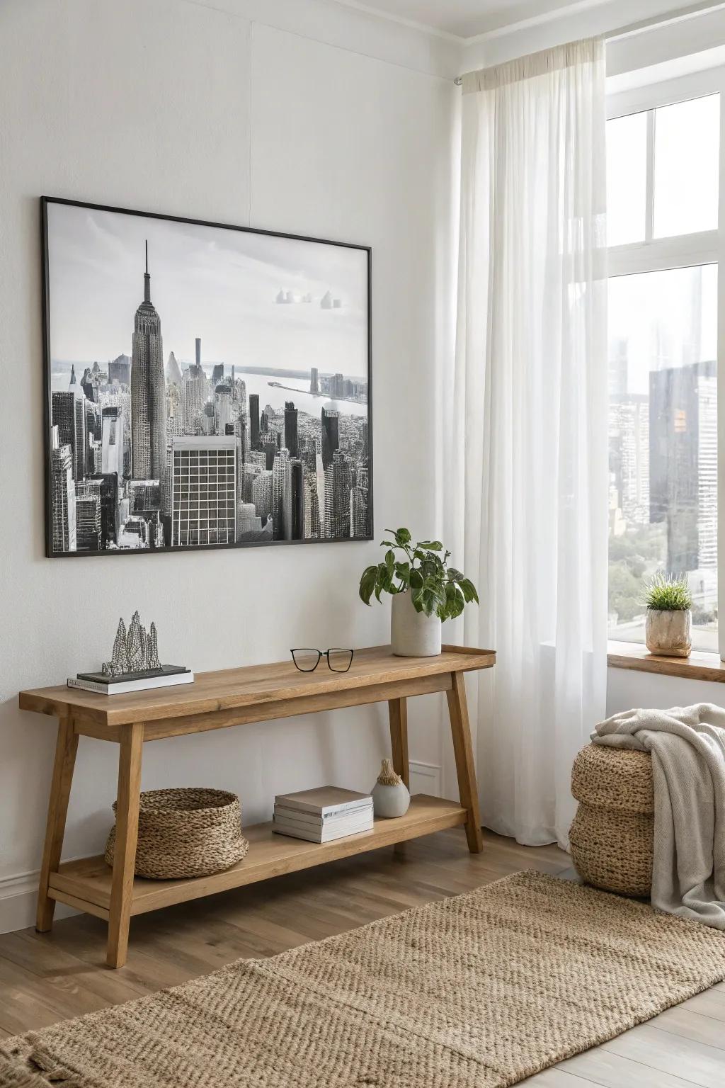 Bring the city's heartbeat into your home with this captivating urban skyline canvas.