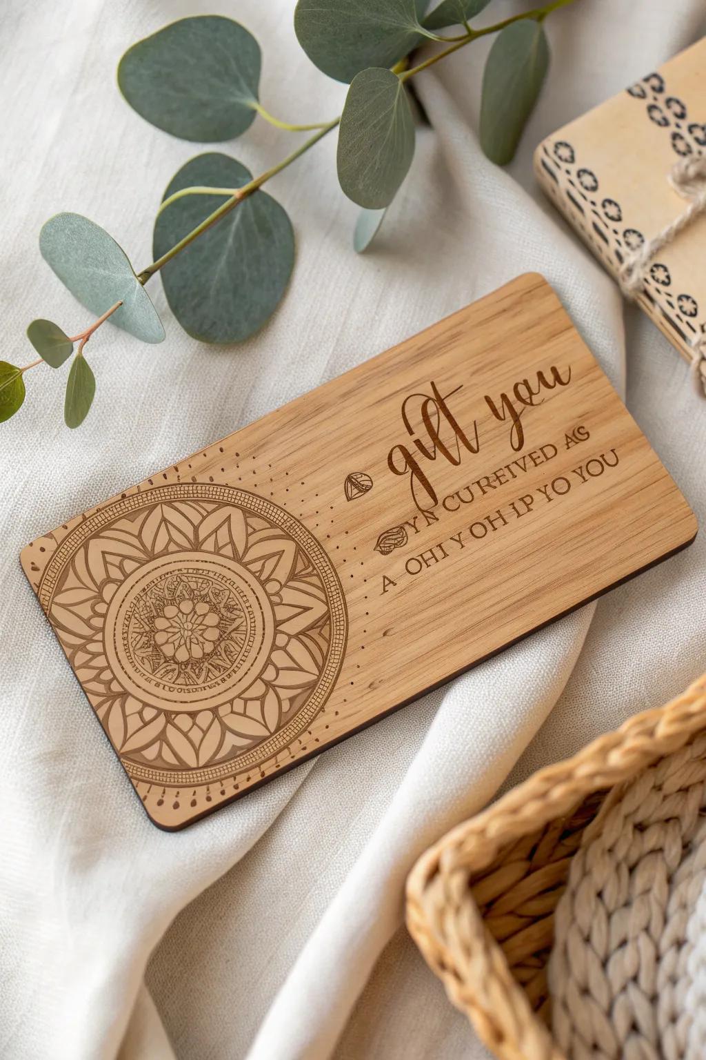 Elevate your baby shower gift with a custom engraved wooden holder, a timeless keepsake of craftsmanship and simplicity.