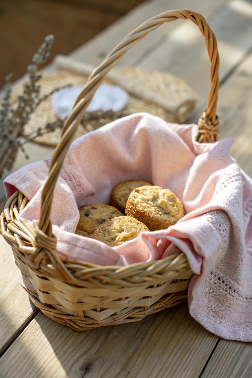 Charming and eco-friendly: Delight in the art of giving with this beautifully crafted mini basket of goodies.