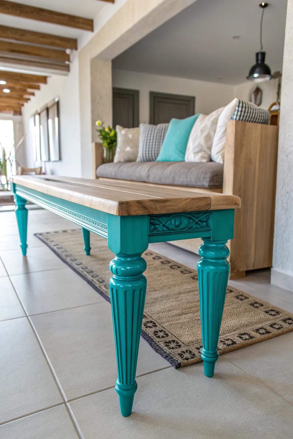 Add a splash of color to your space with vibrant bench legs!