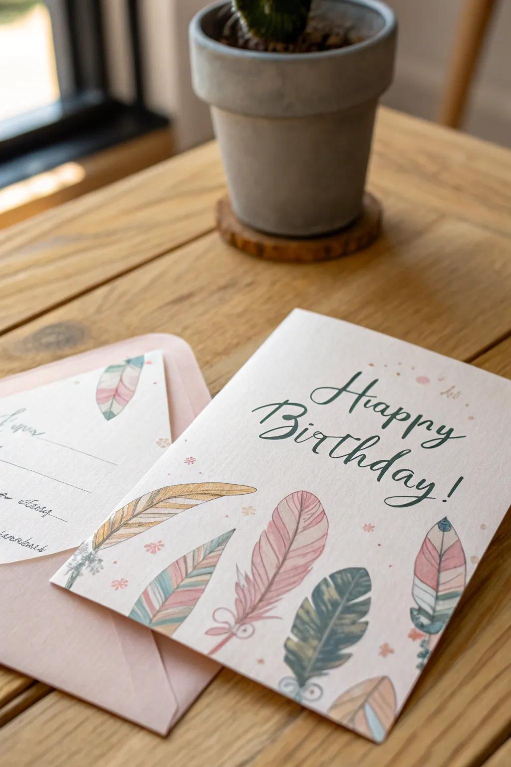 Discover hidden messages of friendship in this elegantly crafted birthday card.