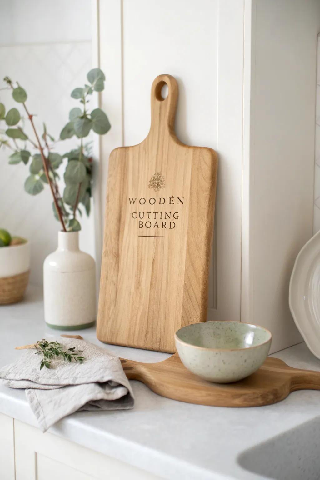 Elevate her kitchen with a personalized touch—an elegant cutting board that blends practicality with heartfelt craftsmanship.