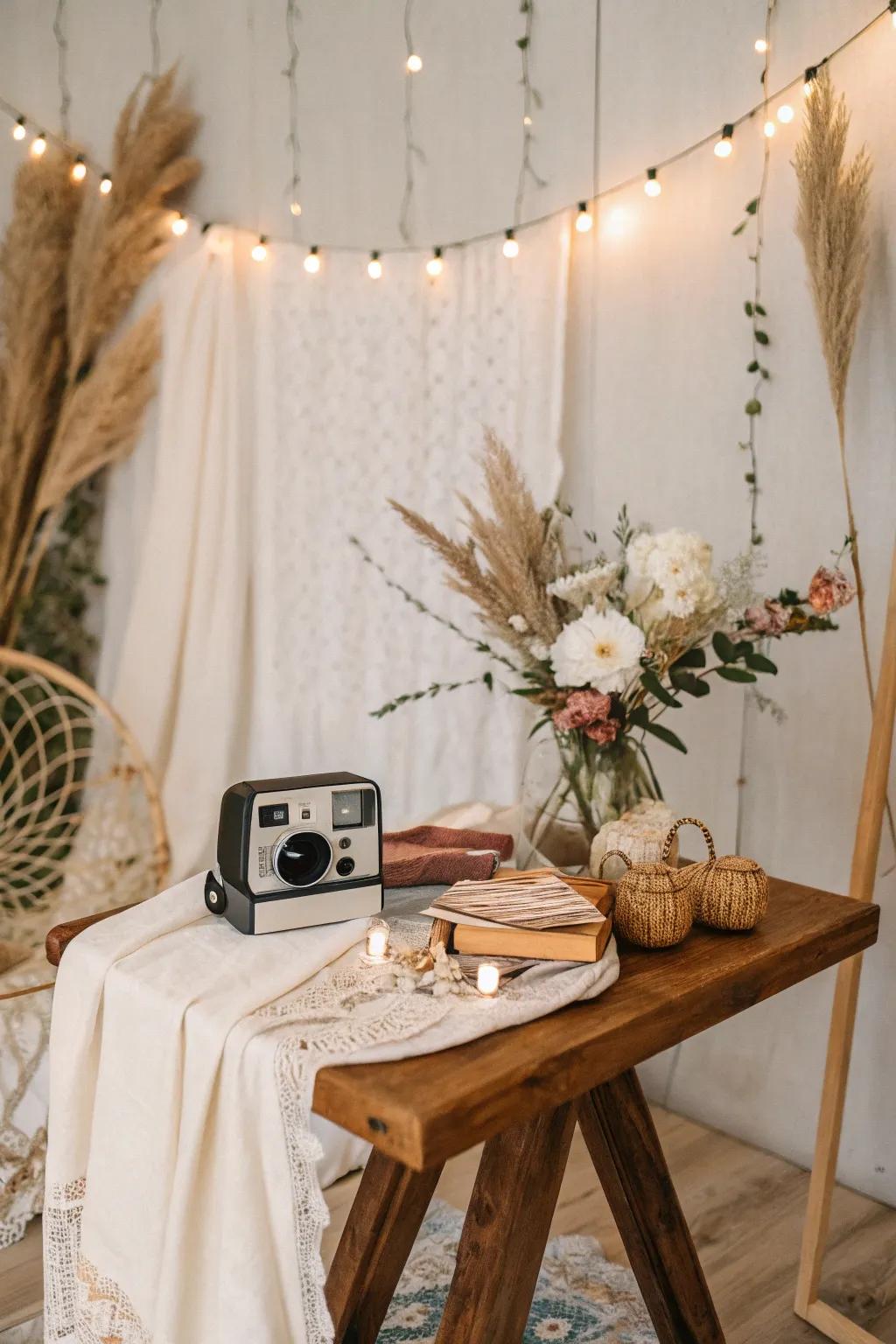 Capture the joy: Send guests home with cherished memories from the bridal shower photo booth.