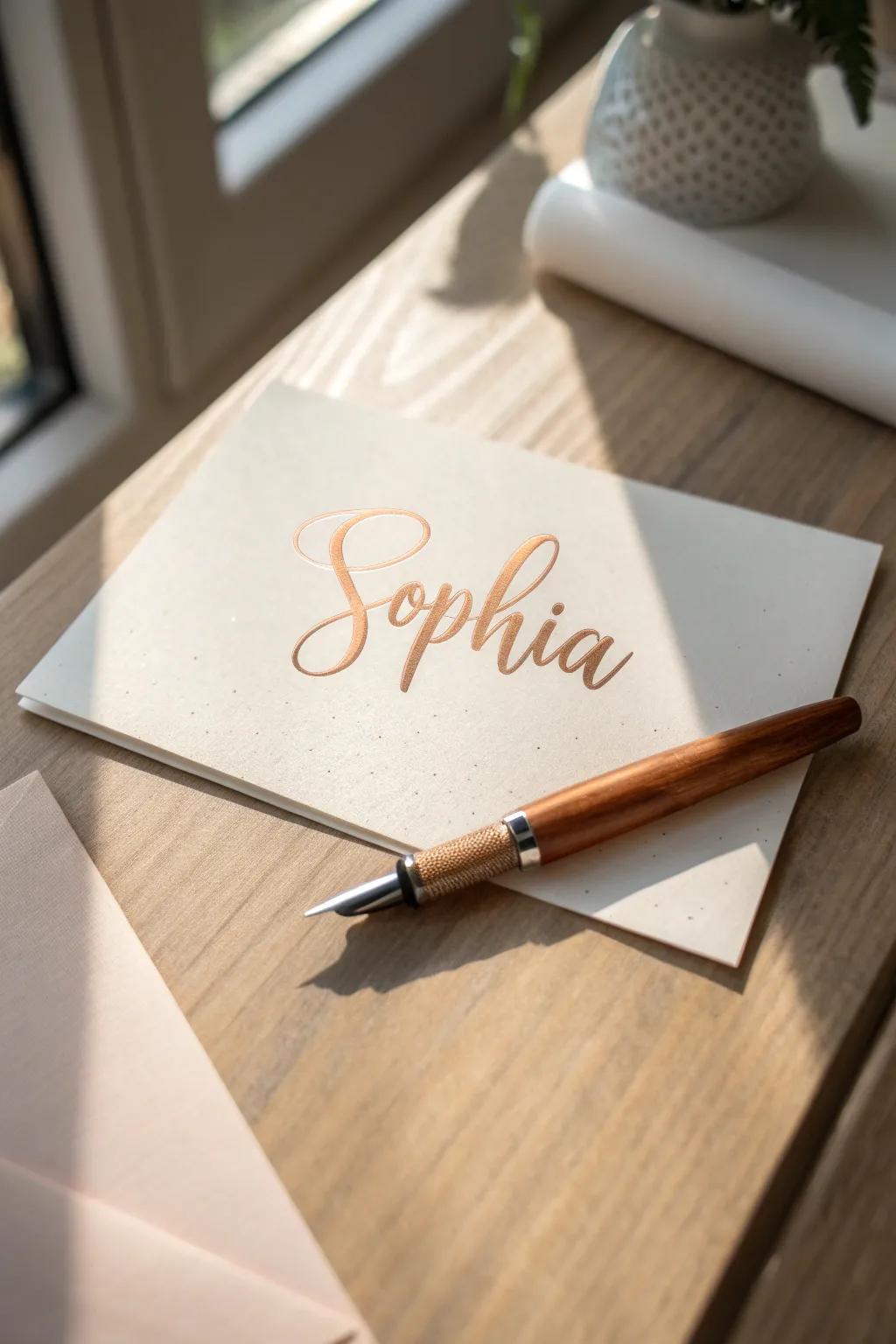 Craft your elegance with personalized calligraphy stationery.