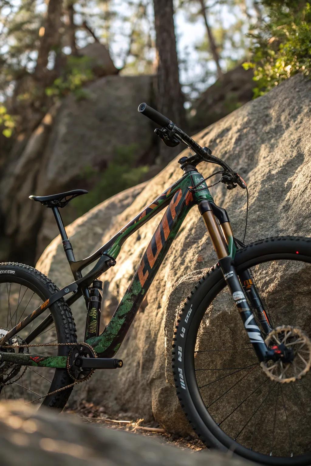 Stand out by blending in – a masterful camouflage bike for the adventurous spirit.