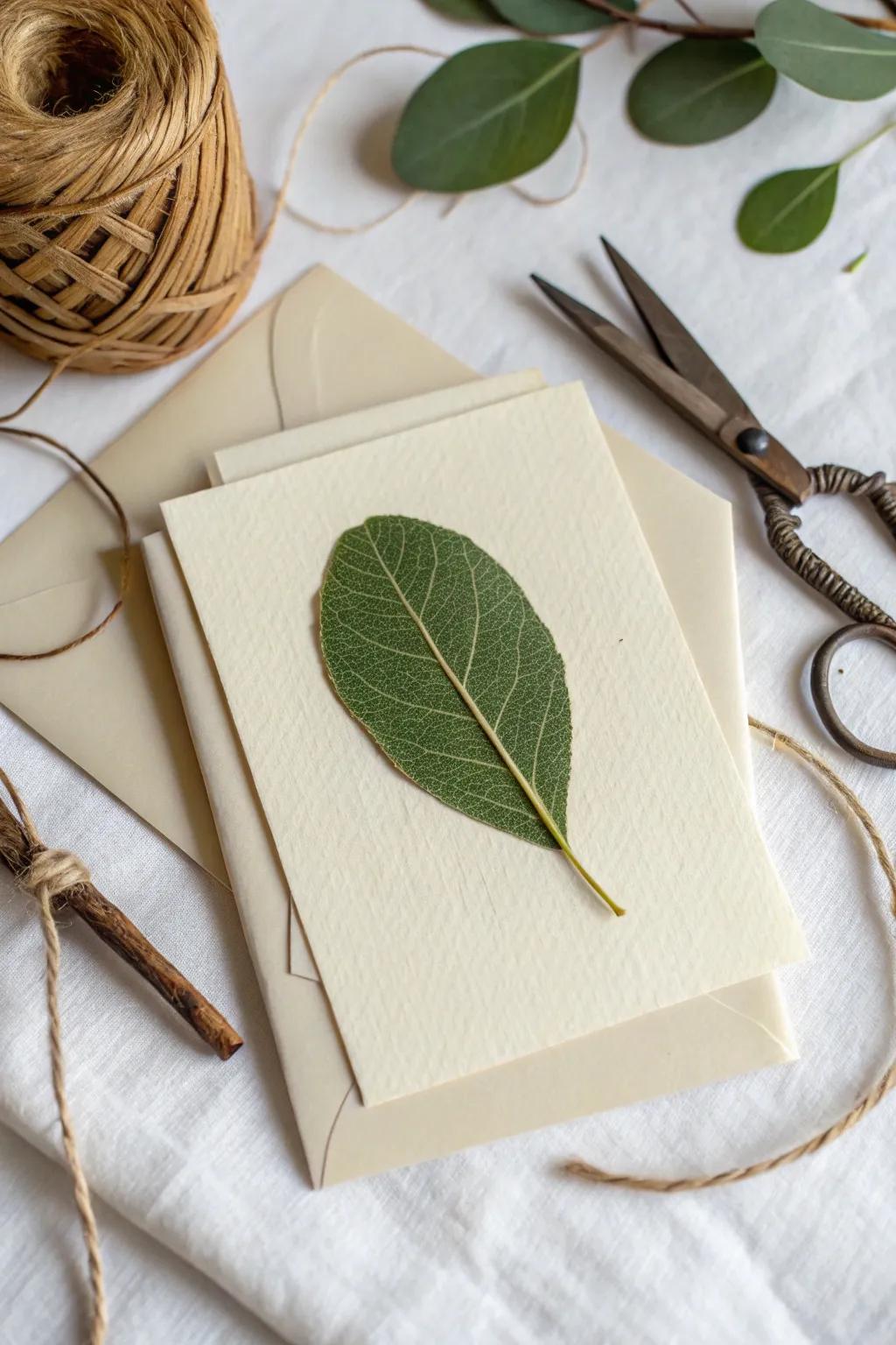 Celebrate the beauty of nature with this elegant leaf card—perfect for expressing gratitude to your favorite teacher.