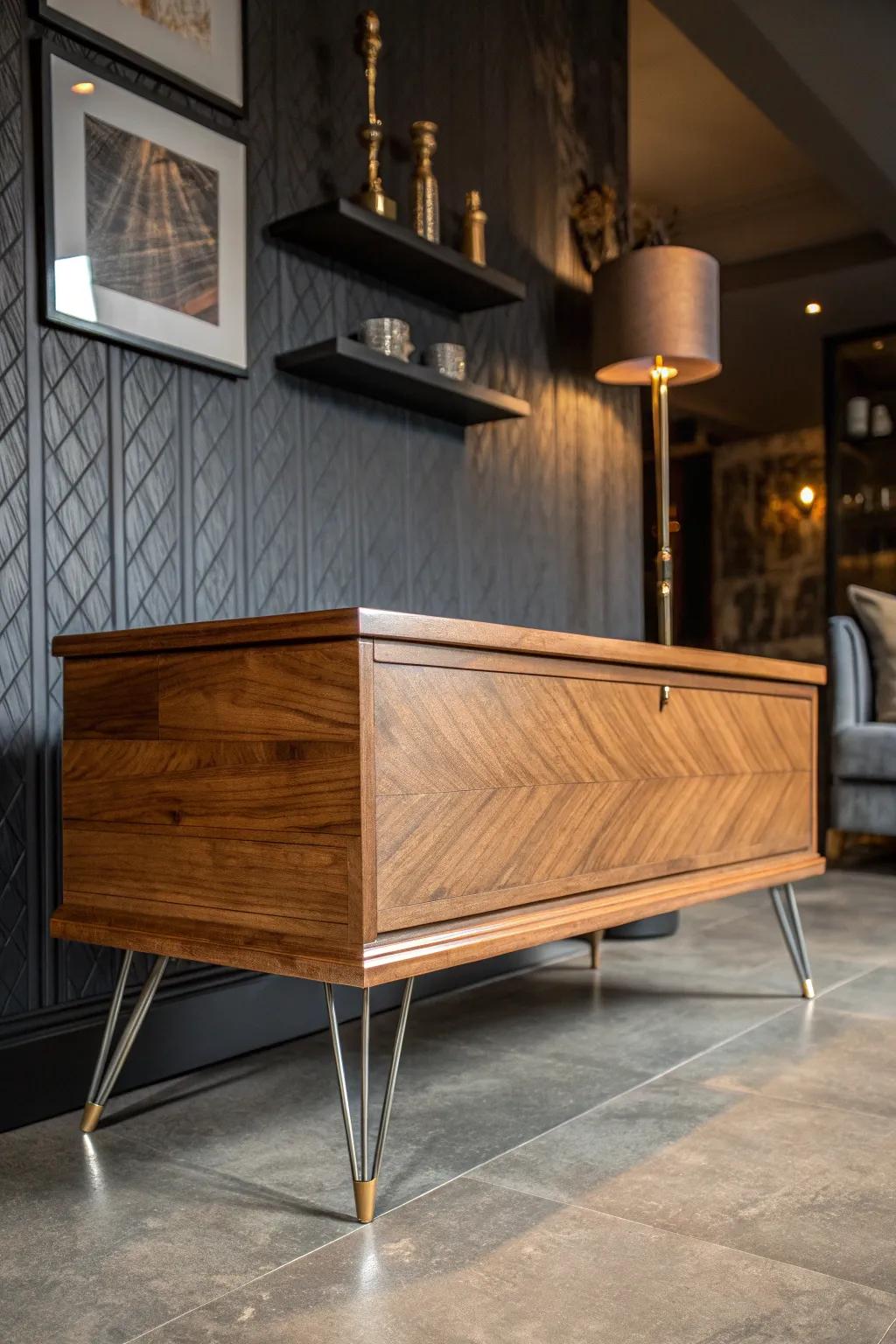 Elevate your style: A cedar chest makeover with a touch of modern elegance.