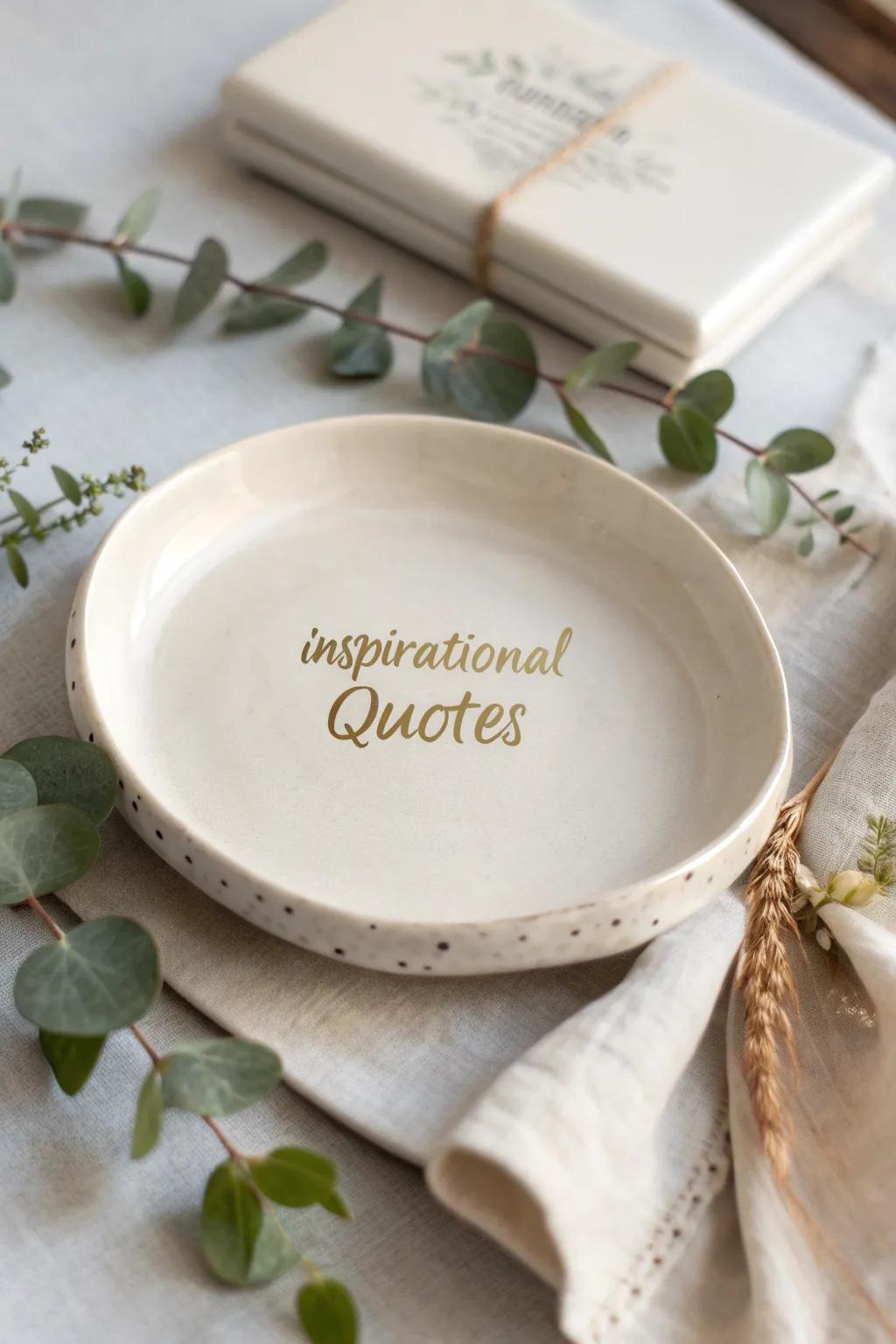 Start your day with inspiration: A handcrafted ceramic platter that speaks to the soul.