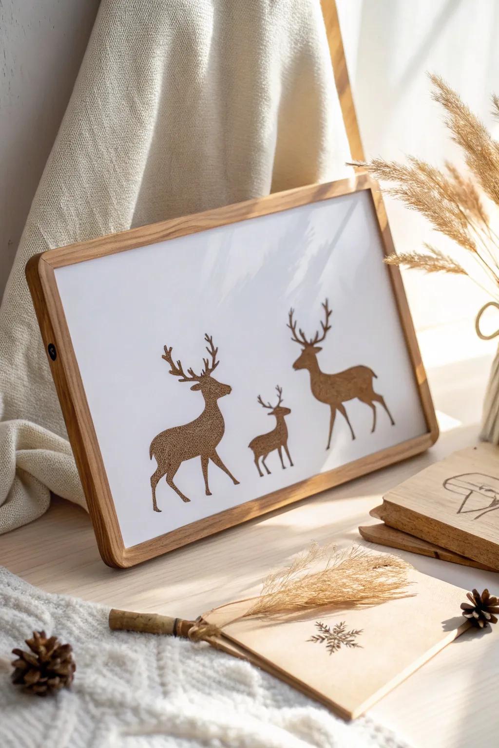 Bring a touch of magic to your space with minimalist reindeer silhouettes.