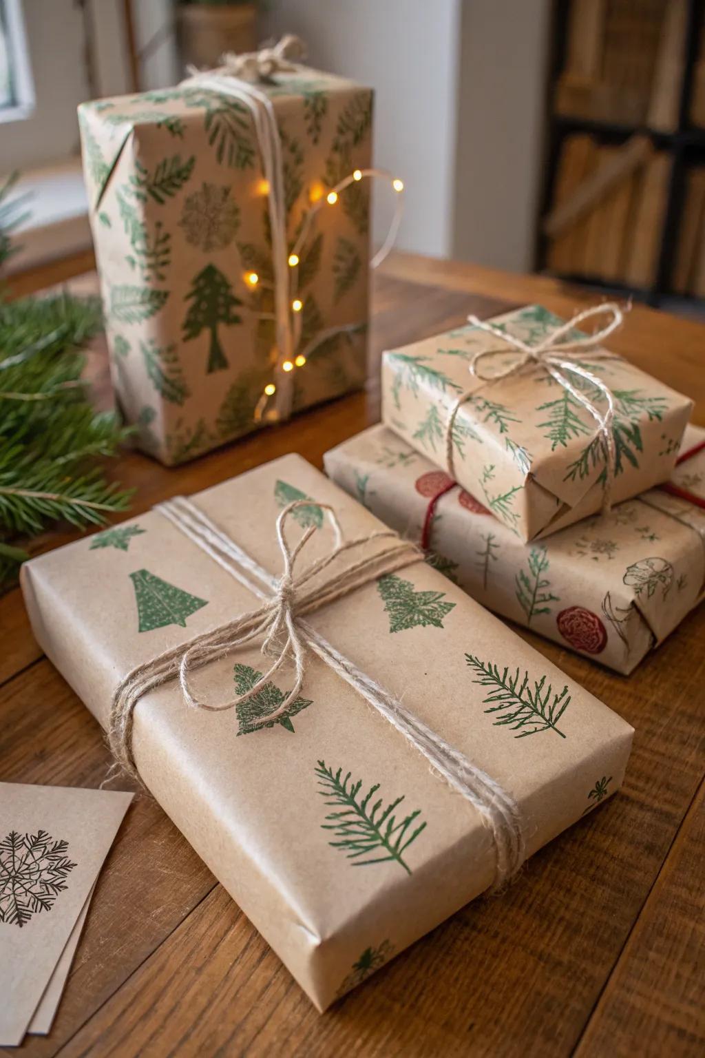Gifts wrapped using eco-friendly materials for a sustainable choice.