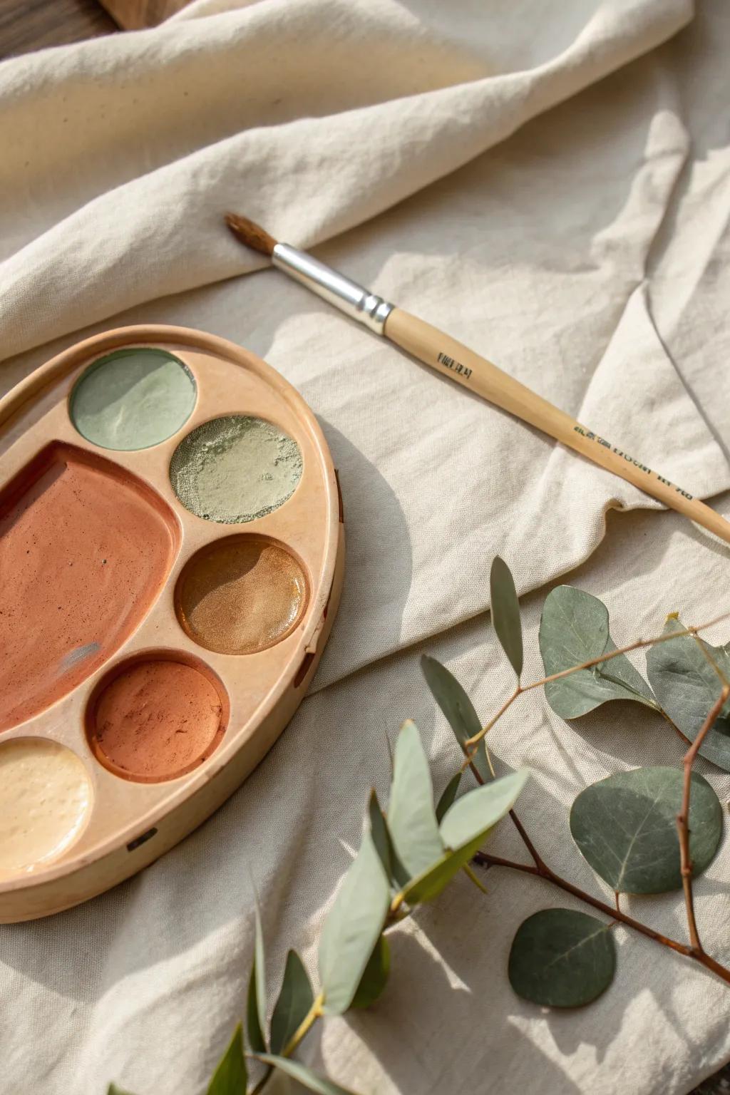 Embrace sustainable artistry with a handcrafted clay palette, beautifully minimalist yet rich in eco-friendly values.