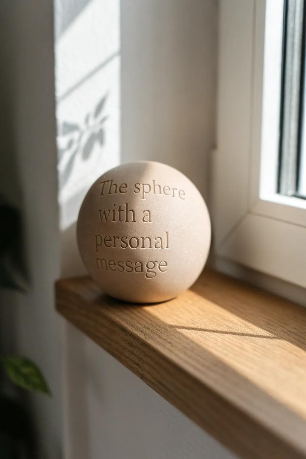 Embrace simplicity and meaning with a personalized clay message sphere. Perfect for adding a touch of warmth to your minimalist decor.