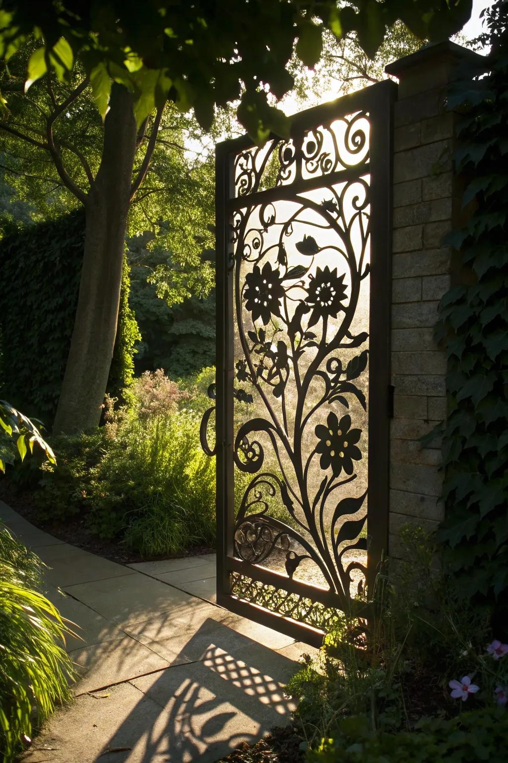 Welcome elegance into your garden with a gate that is both art and entrance.