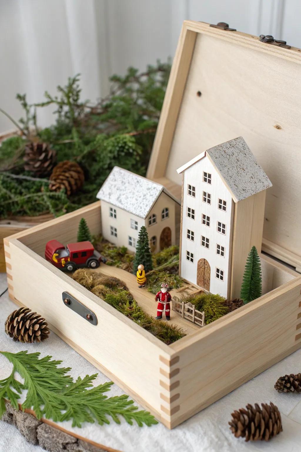 Capturing community spirit through the art of minimalist dioramas. 🌿✨ #Craftsmanship #ScandinavianStyle #CommunityHelpers