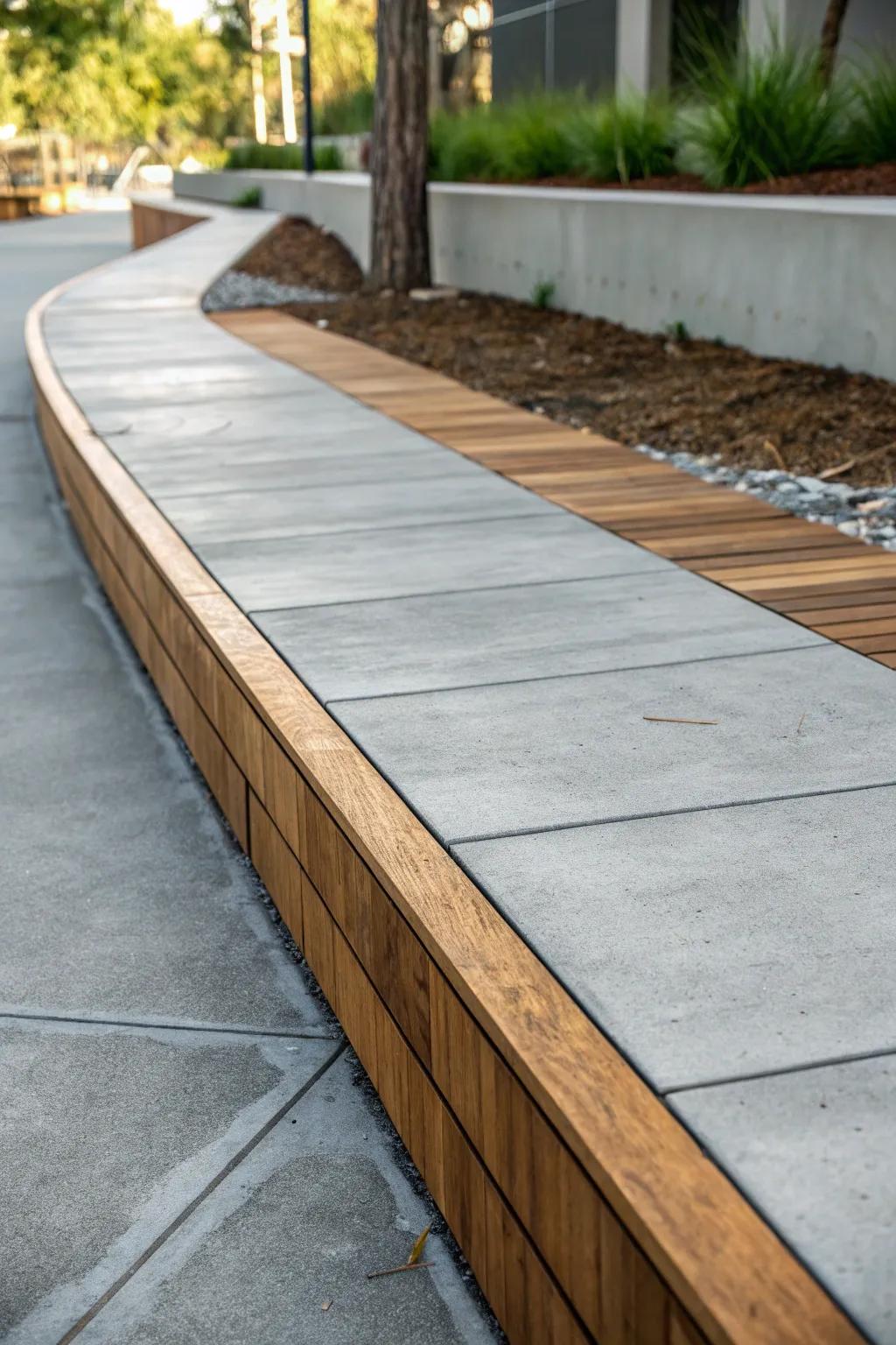 Nature meets modern design: Elevate your space with the perfect blend of concrete and wood.