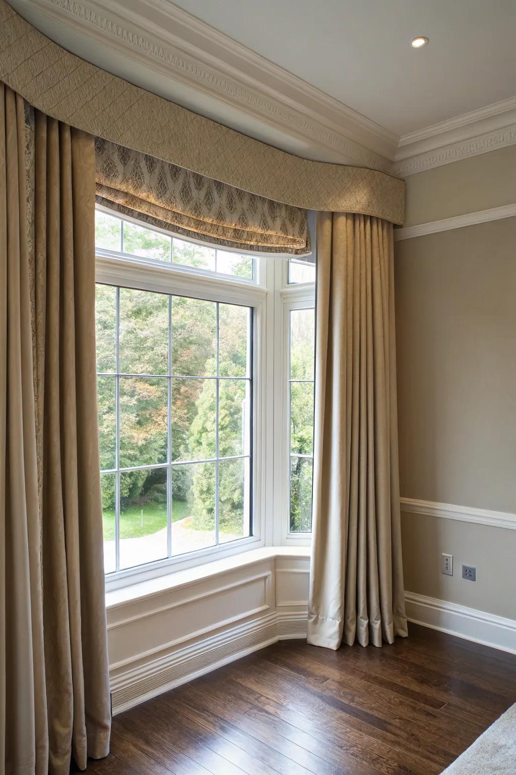 Cornice boards add an elegant touch.