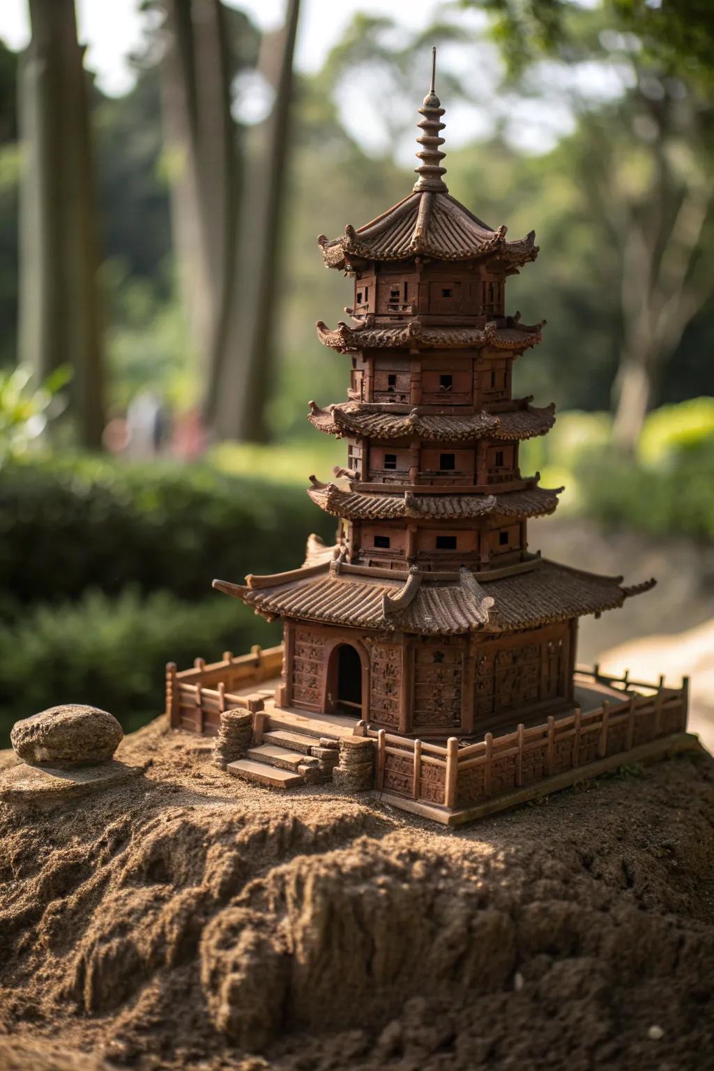 Craft your own island oasis with a touch of tradition: a miniature Asian-inspired temple in clay.