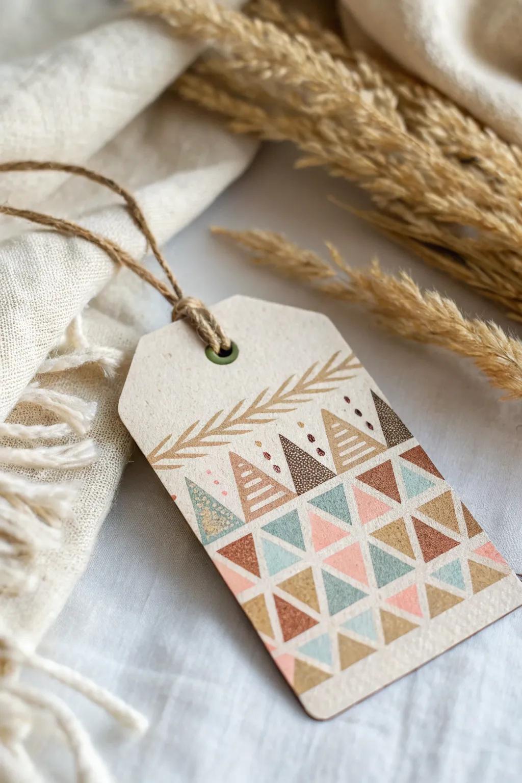 Elevate your name tags with minimalist geometric flair!
