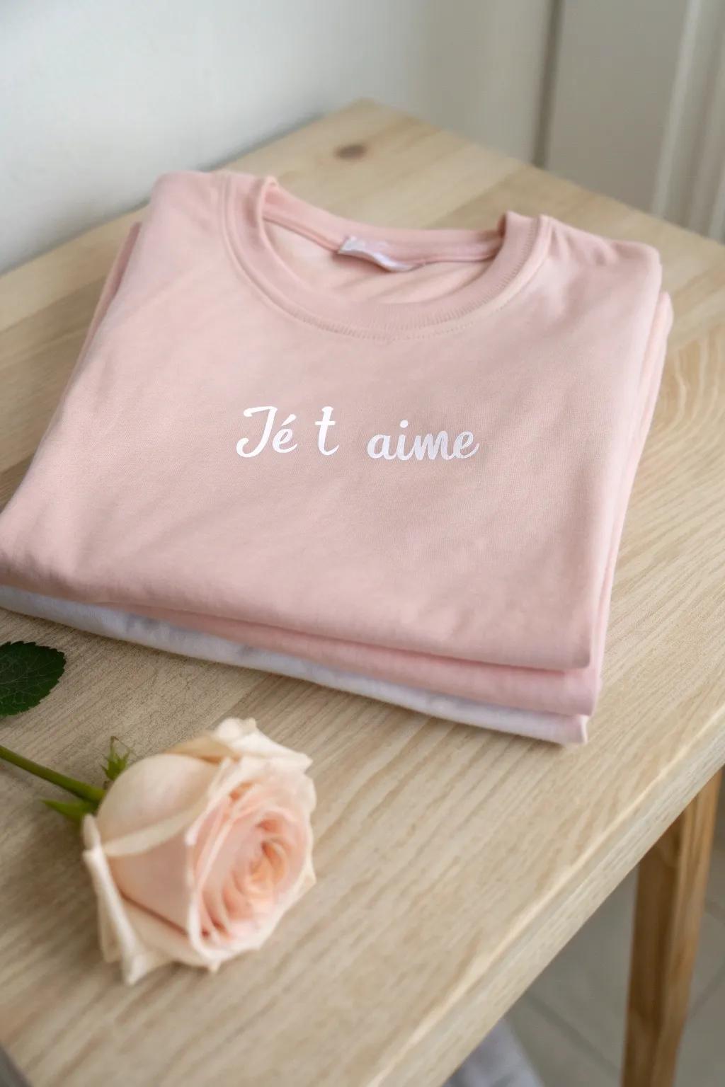 Embrace Parisian romance with this chic and simple 'Je T’aime' tee – perfect for a minimalist Valentine's look. 💕 #ValentineChic #MinimalistStyle