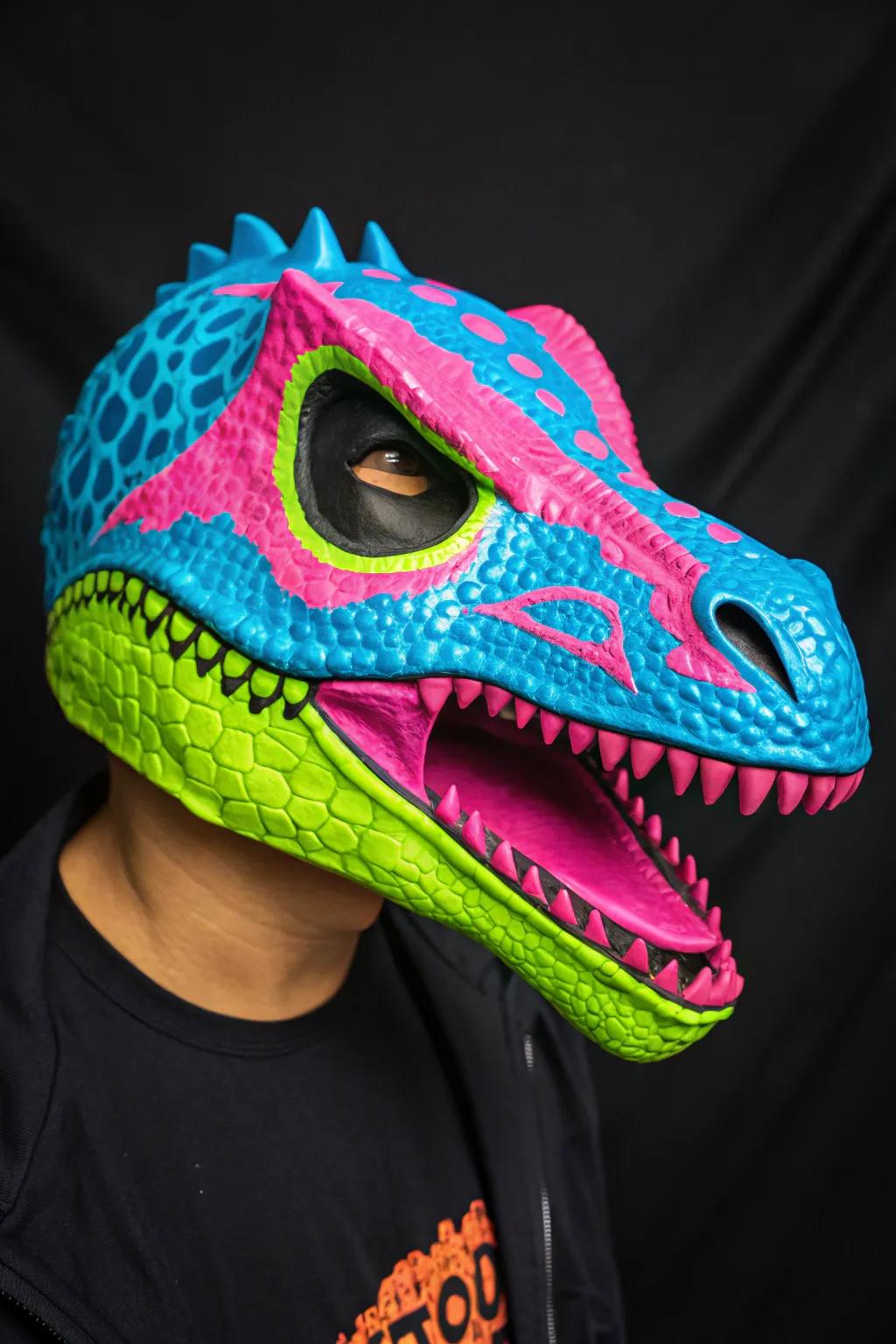 Unleash your inner dinosaur with these retro 80s neon vibes!