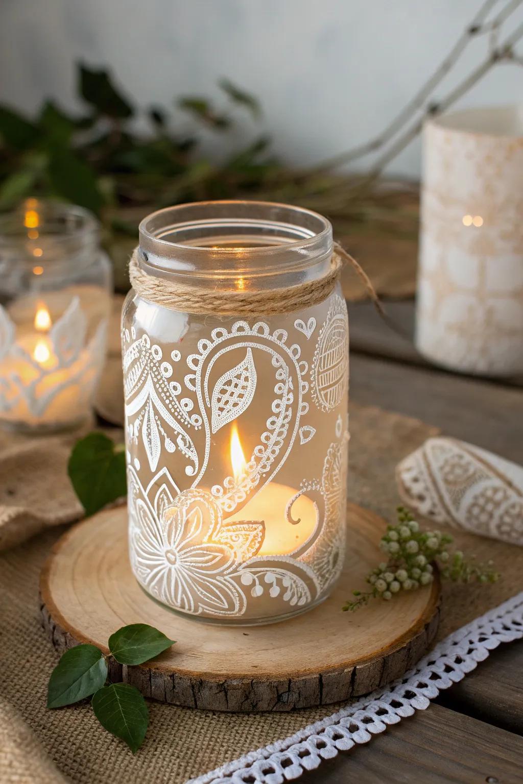 Illuminate your space with the warm glow of handcrafted glass jar lanterns, where Scandinavian minimalism meets Boho charm.