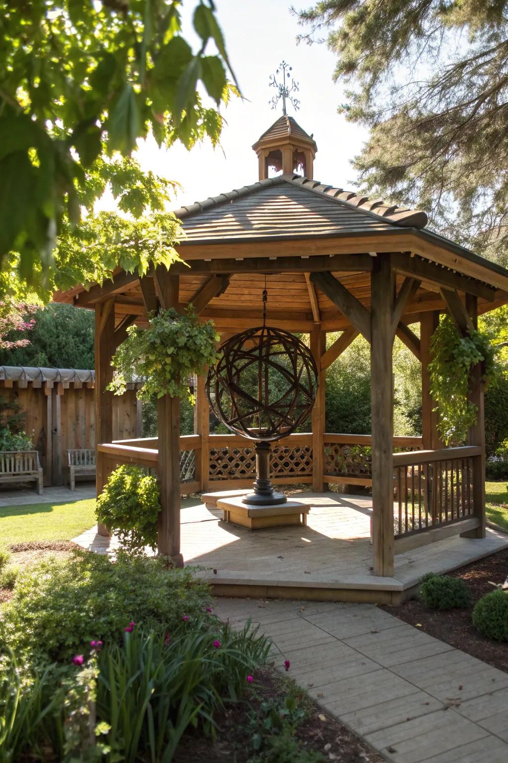 Elevate your backyard pavilion with artistic touches for a personal oasis.