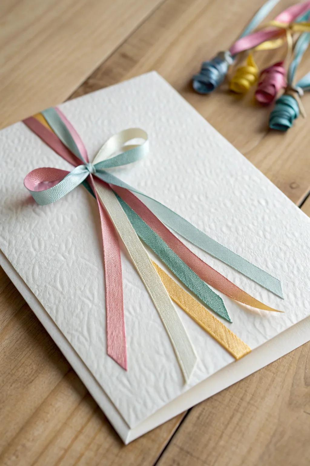 Celebrate with a touch of color and craftsmanship: Rainbow Ribbons Birthday Card.