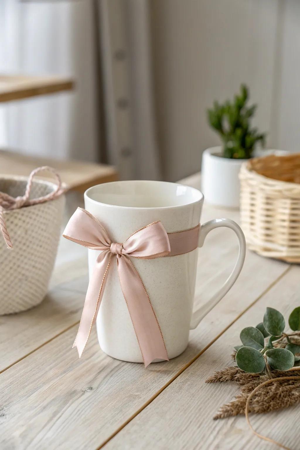 Dress up your mug for the holidays with a charming bow tie touch!