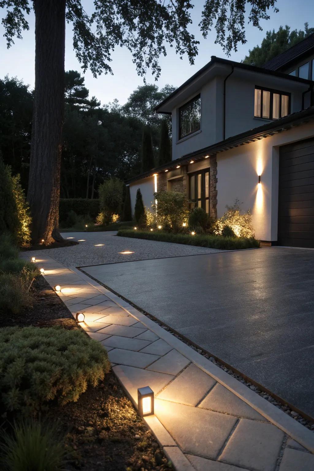 Illuminate your path with style: Solar lights for a safer, more inviting driveway.