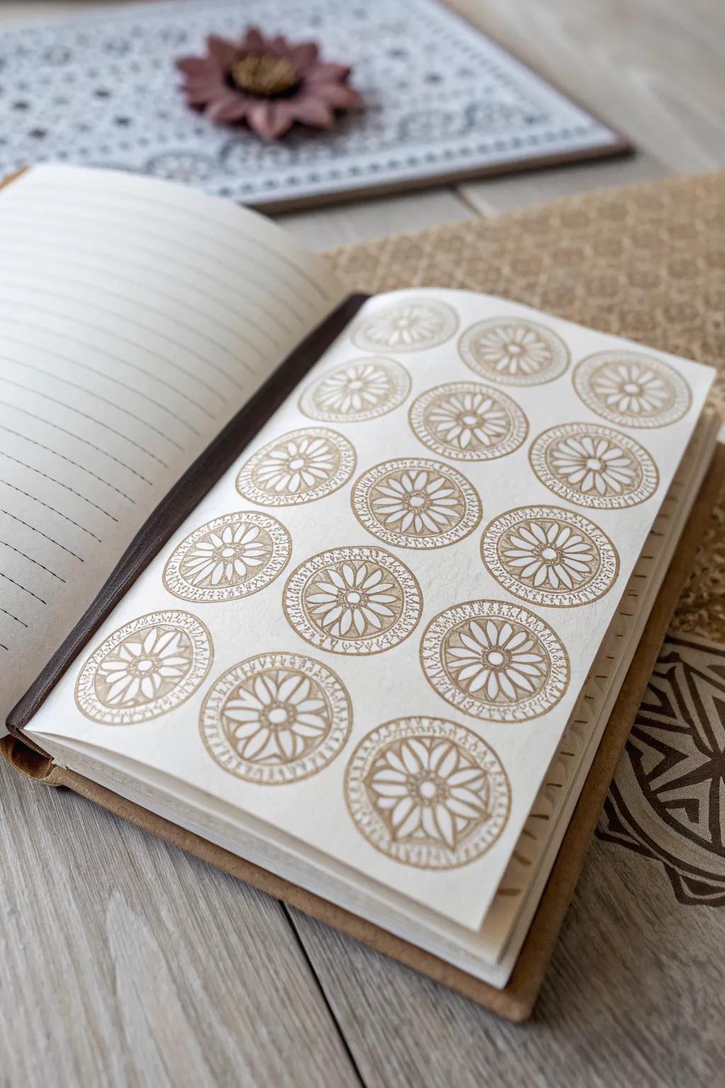 Transform your journal into a minimalist masterpiece with stunning stamped designs. #DIYJournal #ScandinavianStyle