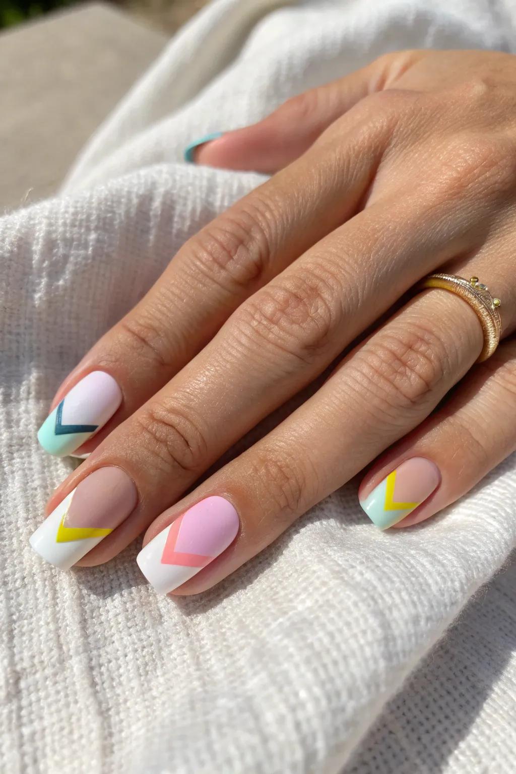 Elevate your style with a modern twist on the French manicure. #NailArtLove #MinimalistBeauty
