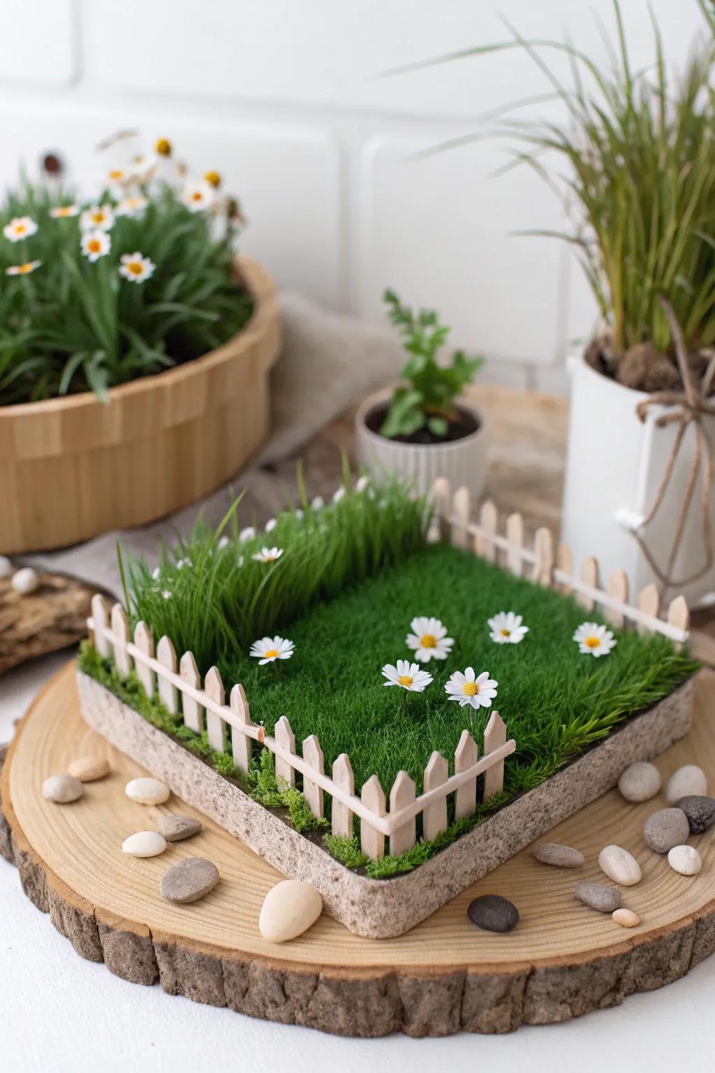 Craft a serene pasture scene, where simplicity meets natural beauty.