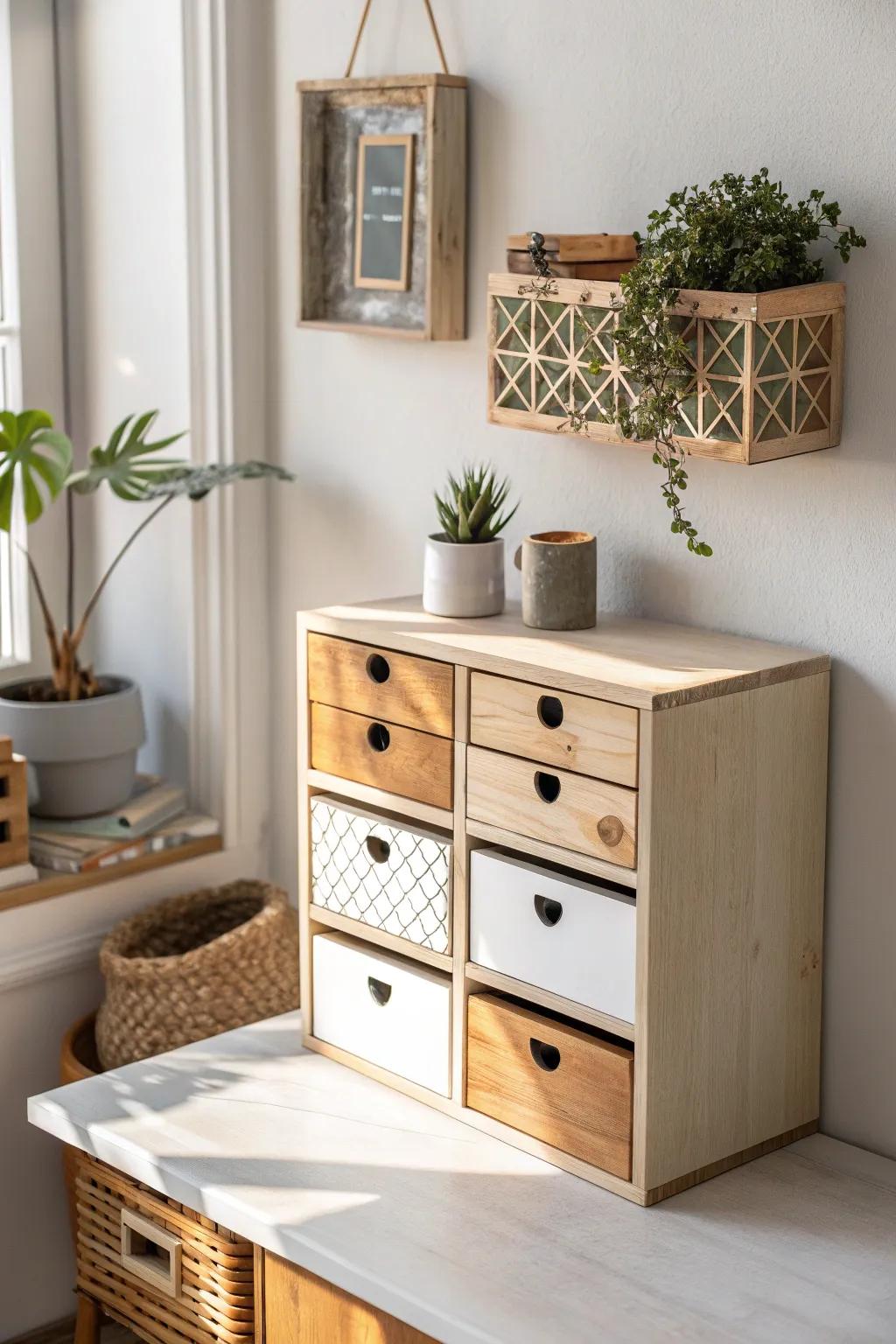 Transform your space with this elegant craft station – where creativity meets simplicity and style!