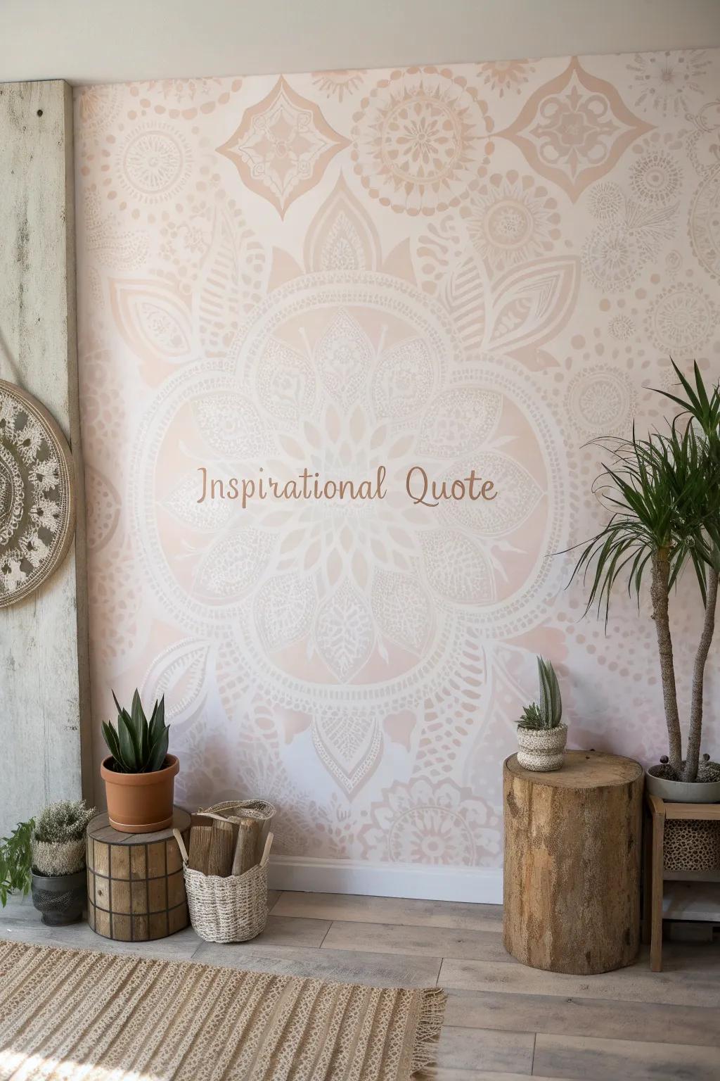 Transform your space with elegant stenciled quotes—where simplicity meets inspiration.