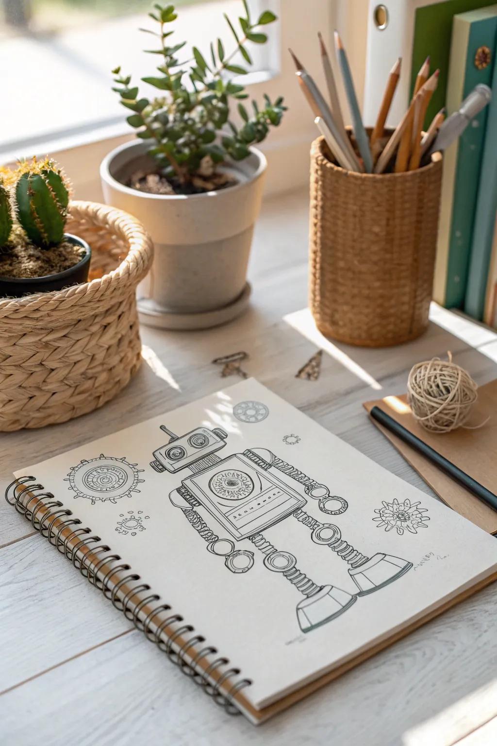 Unleash your inner inventor with creative school gadget sketches. #InventiveInventions