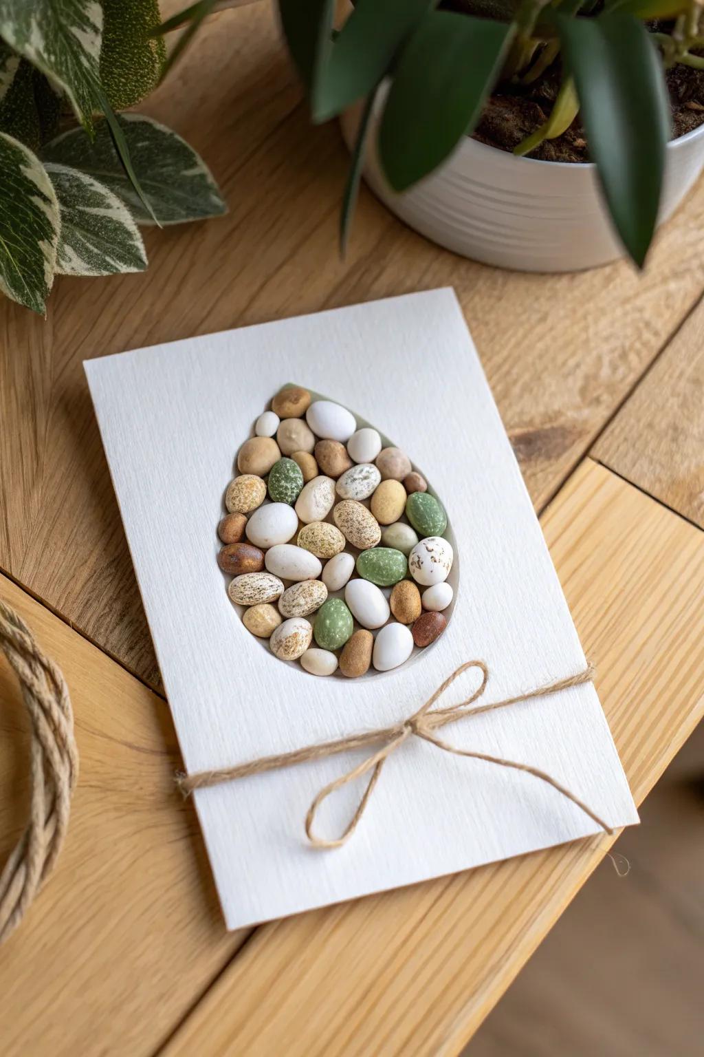 Elevate your Easter greetings with eco-friendly bean art—where simplicity meets natural beauty.