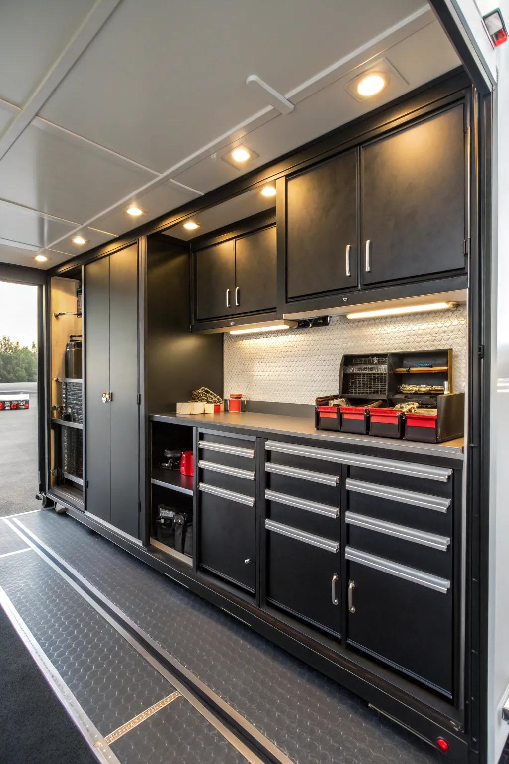 Elevate your trailer organization with stylish modular furniture that adapts to your every need.