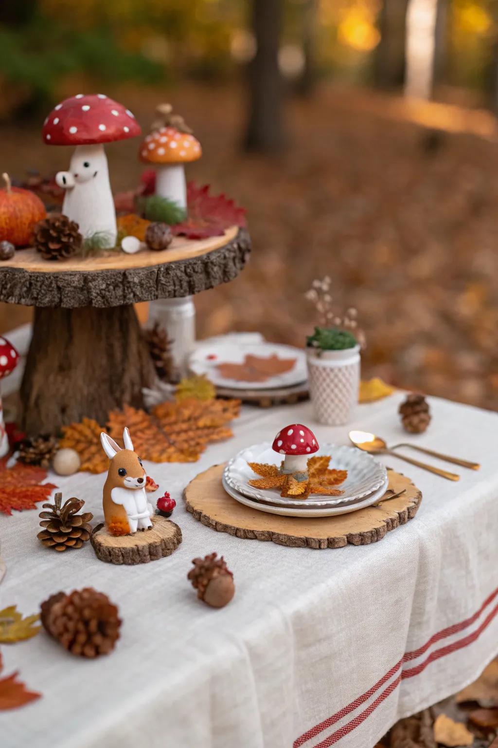Whimsical elements bring a playful touch to fall tablescapes.