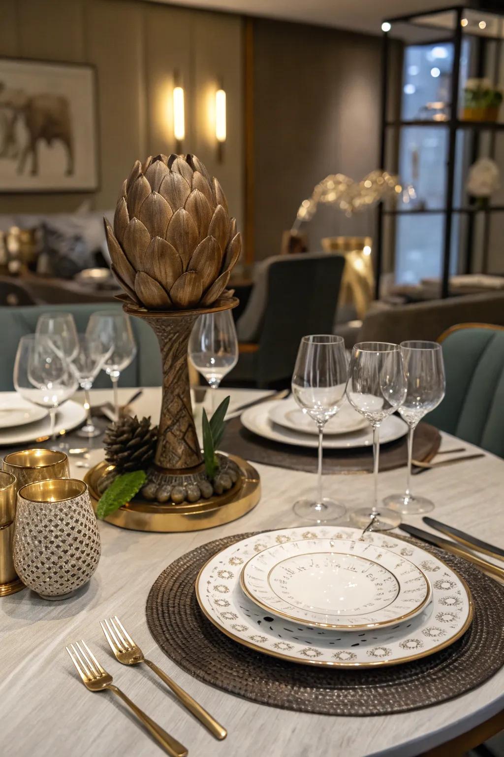 Unique centerpieces can be bold statements and conversation starters.