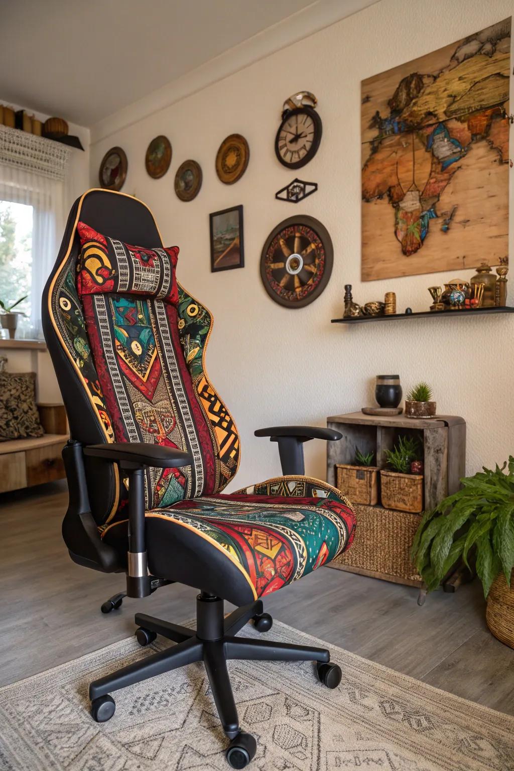 Cultural influences for a globally inspired gaming space.
