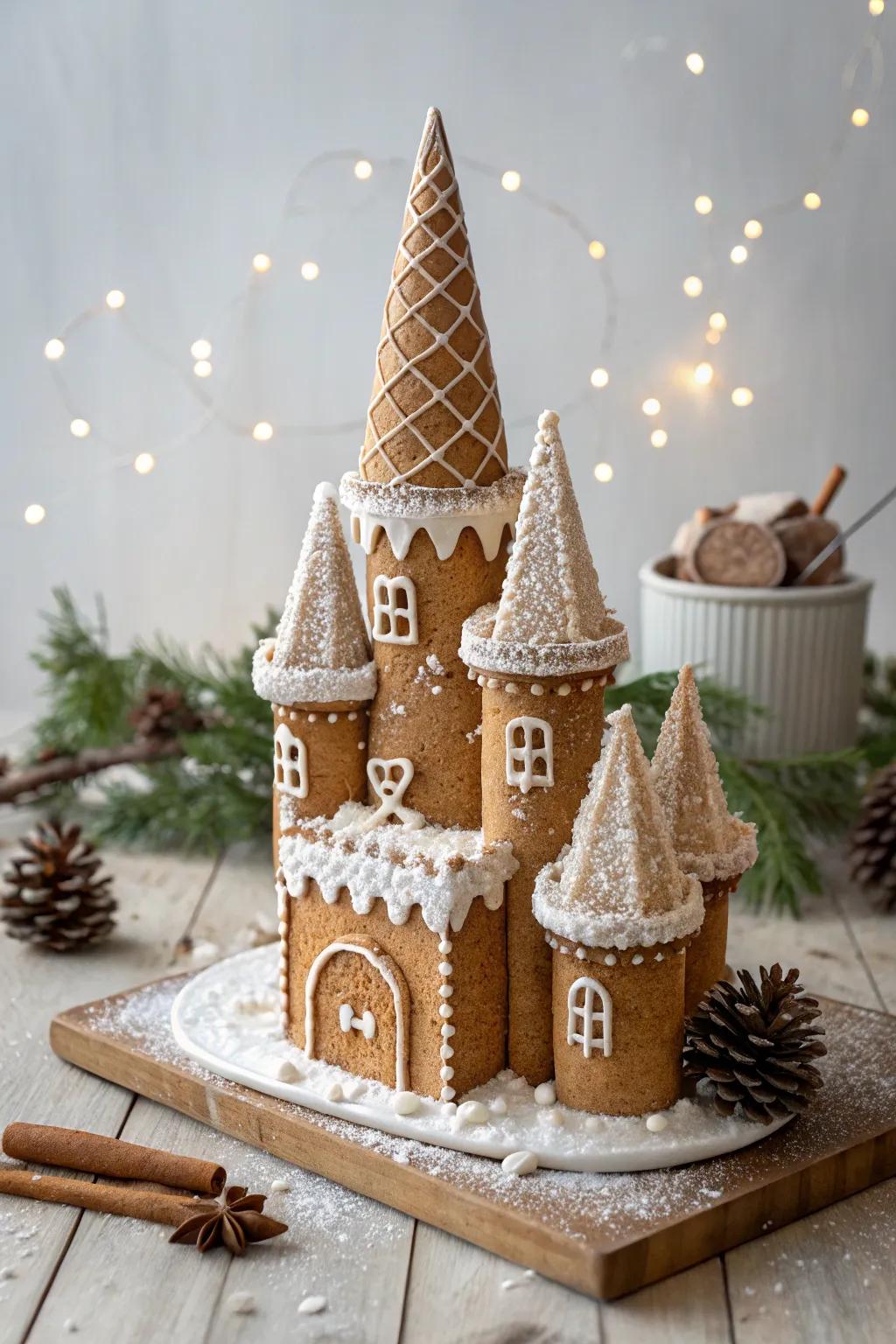 Step into a fairytale with this enchanting gingerbread castle, where simplicity meets magic. ✨🏰 #GingerbreadDreams #ScandiBoho