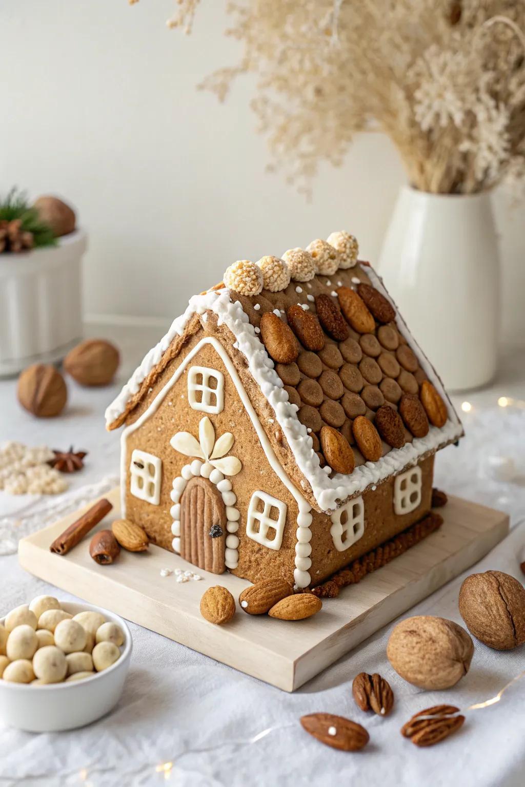 Discover the art of savory and sweet with this Nutty Gingerbread Abode!