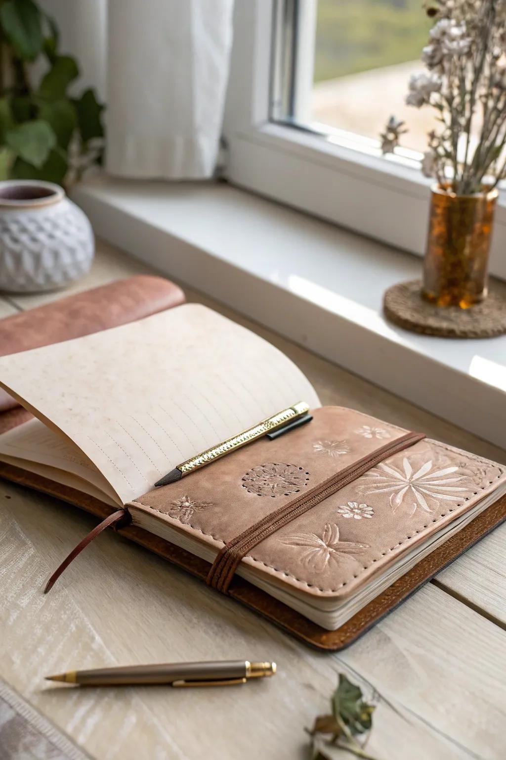 Ignite your imagination and craft new stories with this exquisite leather journal. Perfect for the creative soul.